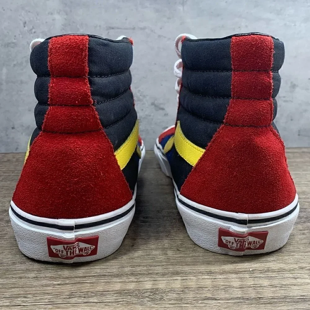 Vans Mens/Unisex~SK8-Hi~Rally Chilipepper Colorblock Sneakers-Size 9.5 M/11 W